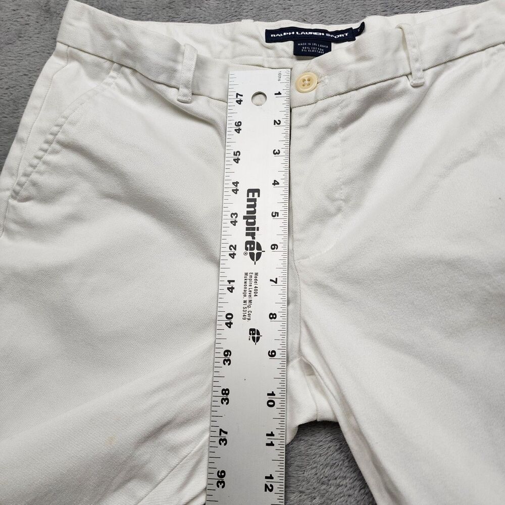 Ralph Lauren Sport Womens 10 White Chino Pants Straight Leg Flat Front Casual - Picture 7 of 9
